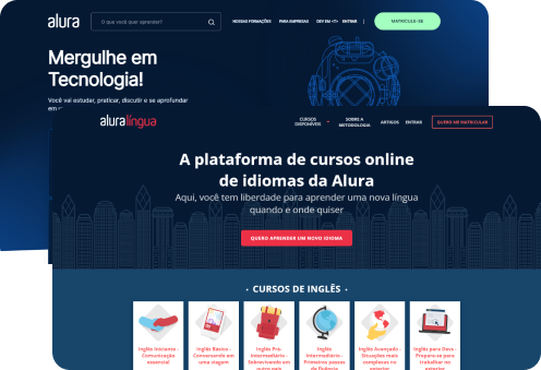 Telas do alura e do alura Língua